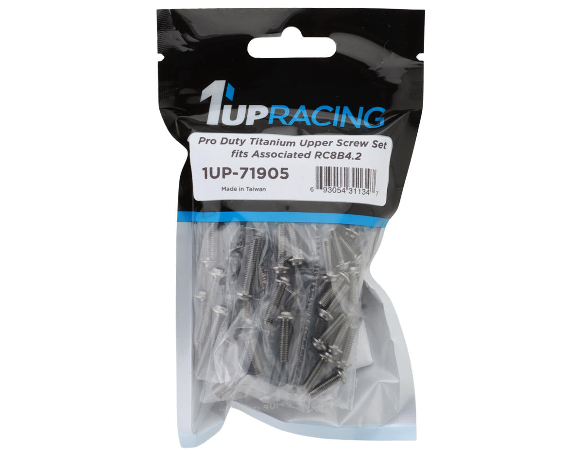 1UP Racing Team Associated RC8B4.2 Pro Duty Titanium Upper Screw Set (146)