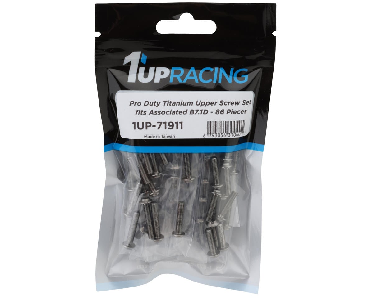 1UP Racing Team Associated RC10B7.1D Pro Duty Titanium Upper Screws Set (90)