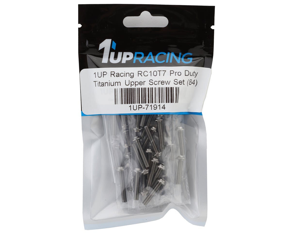 1UP Racing Team Associated RC10T7 Pro Duty Titanium Upper Screws Set (84)