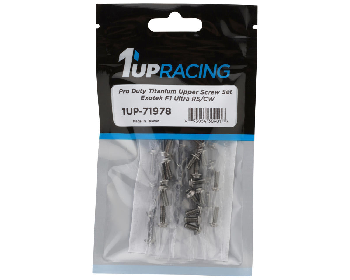 1UP Racing Exotek F1 Ultra R5 Pro Duty Titanium Upper Screws Set (Silver) (41)