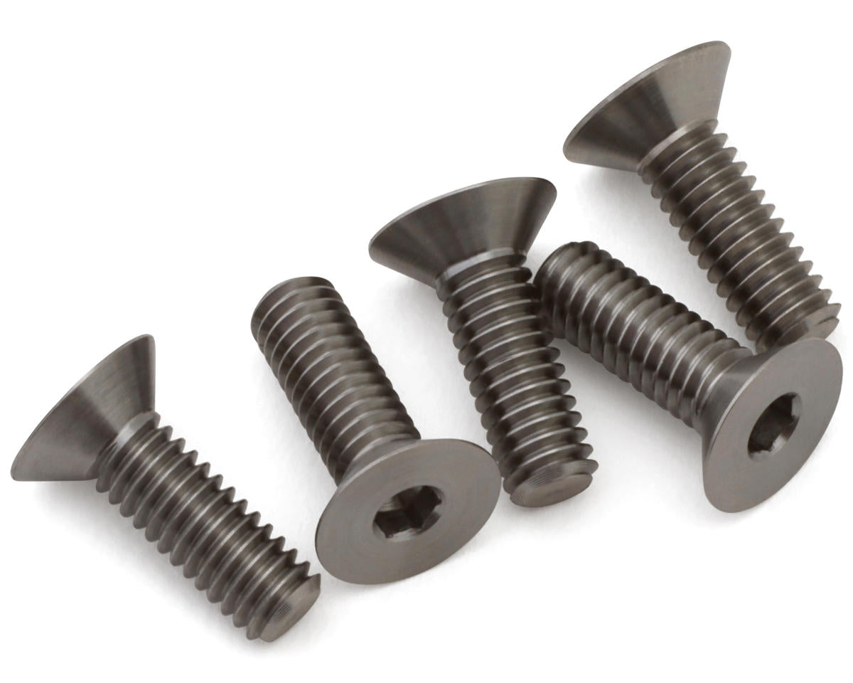 1UP Racing 4mm Pro Duty Flat Head Titanium Screws (5) (4x12mm)