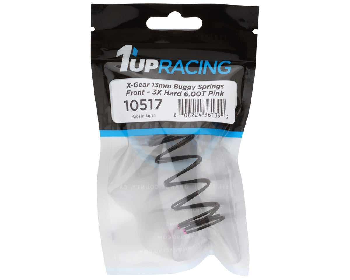 1UP Racing X-Gear 13mm Front Buggy Springs (2) (3X Hard/Pink)