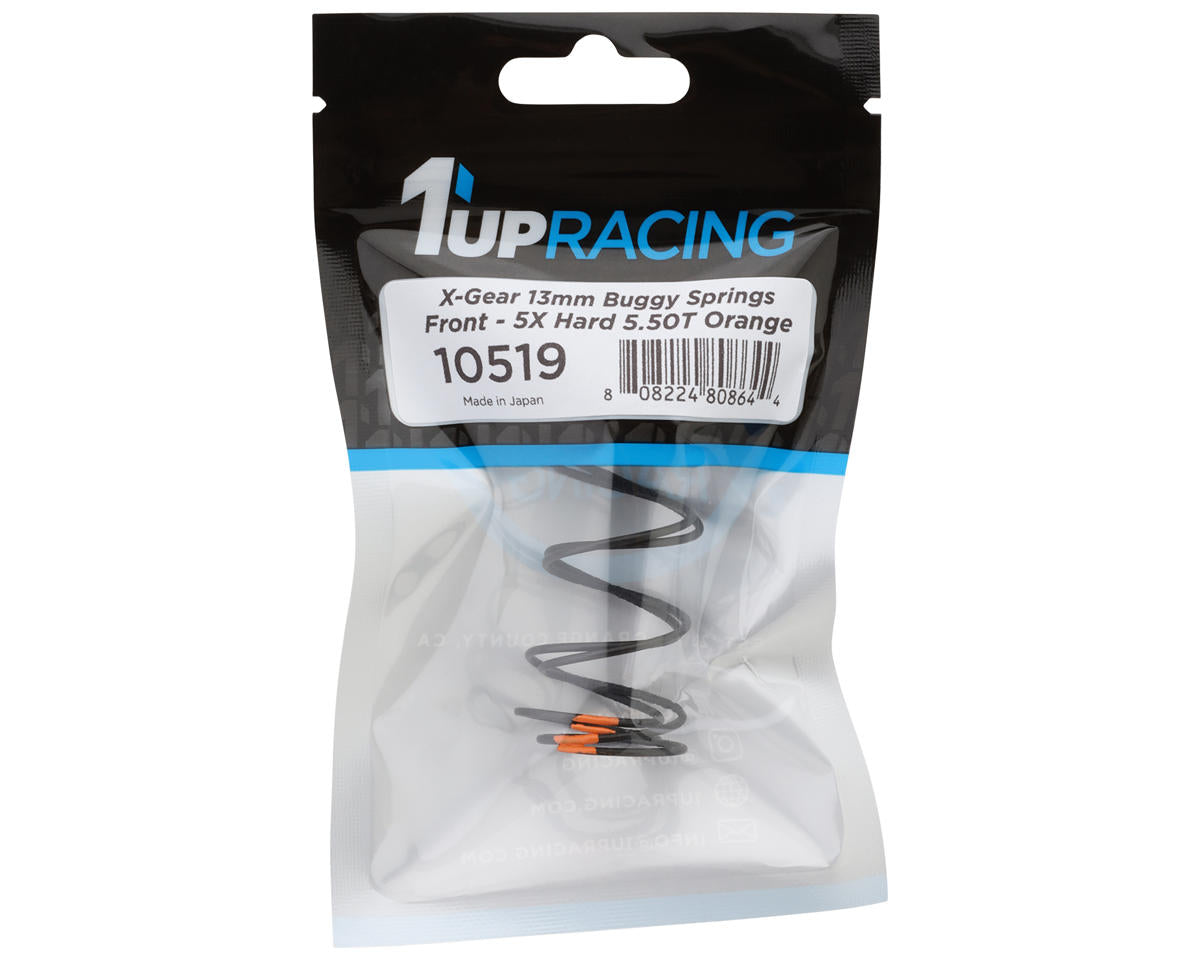 1UP Racing X-Gear 13mm Front Buggy Springs (2) (5X Hard/Orange)