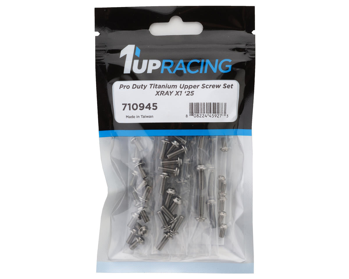 1UP Racing XRAY X1 2025 Pro Duty Upper Titanium Screw Set (Silver) (71)
