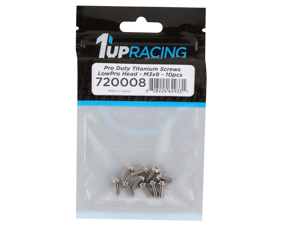 1UP Racing Titanium Pro Duty LowPro Head Screws (10) (3x8mm)