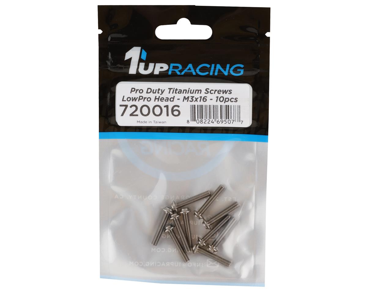 1UP Racing Titanium Pro Duty LowPro Head Screws (10) (3x16mm)