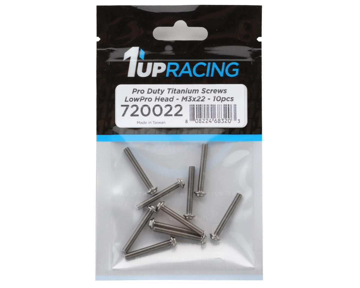1UP Racing Titanium Pro Duty LowPro Head Screws (10) (3x22mm)