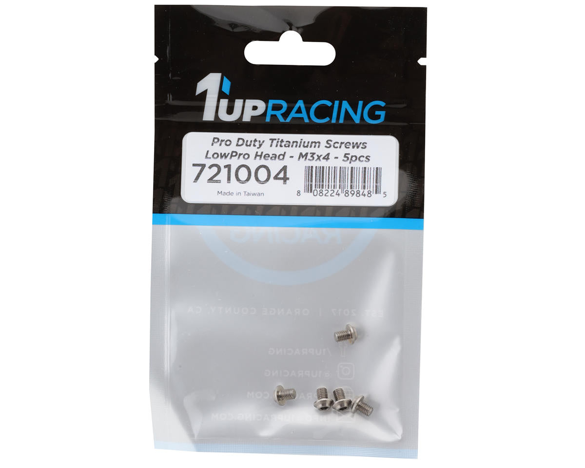 1UP Racing Titanium Pro Duty LowPro Head Screws (5) (3x4mm)