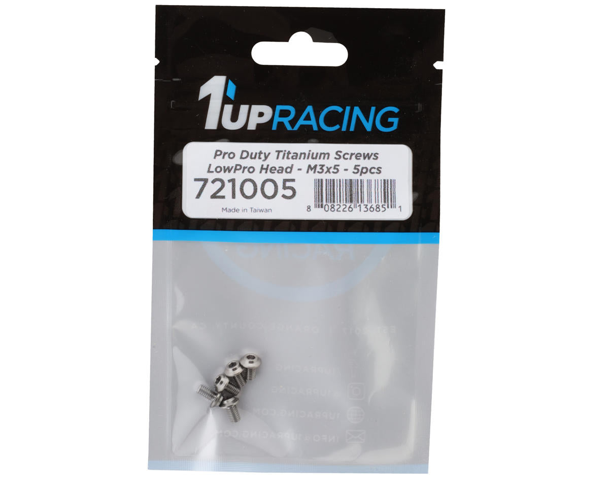 1UP Racing Titanium Pro Duty LowPro Head Screws (5) (3x5mm)