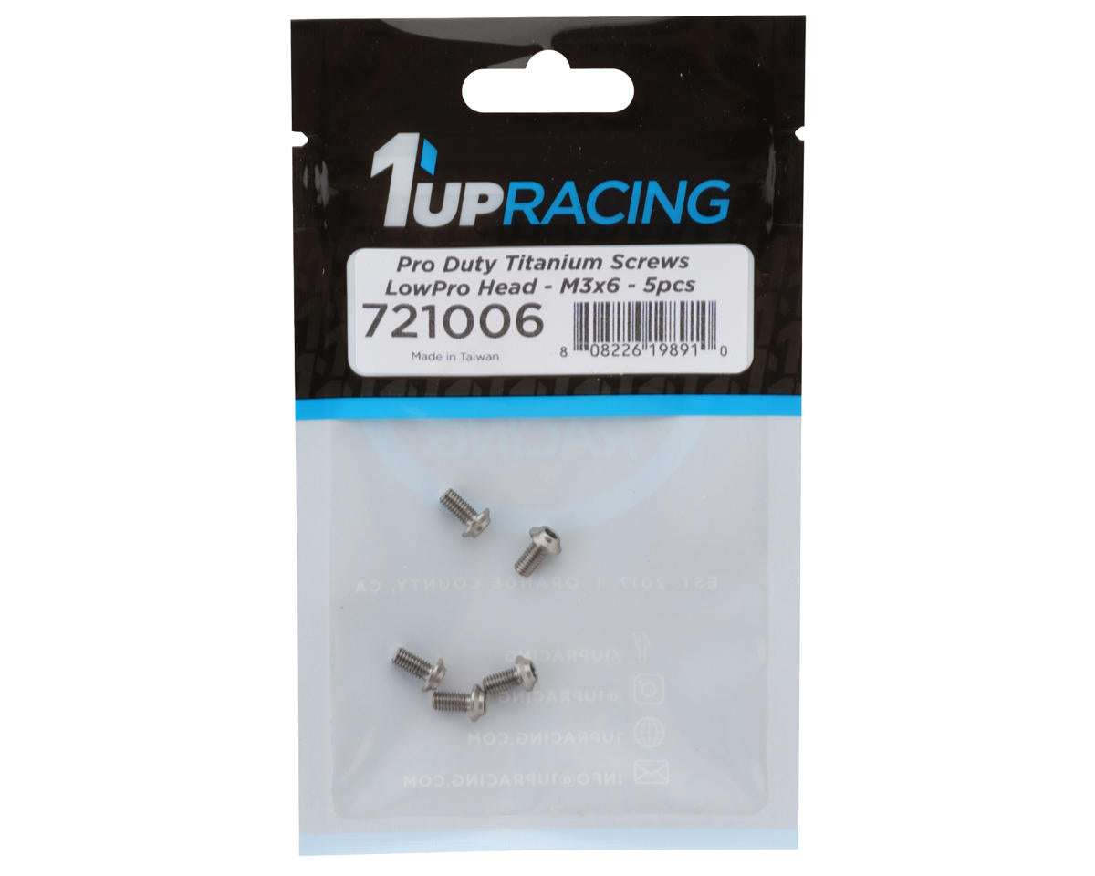 1UP Racing Titanium Pro Duty LowPro Head Screws (5) (3x6mm)