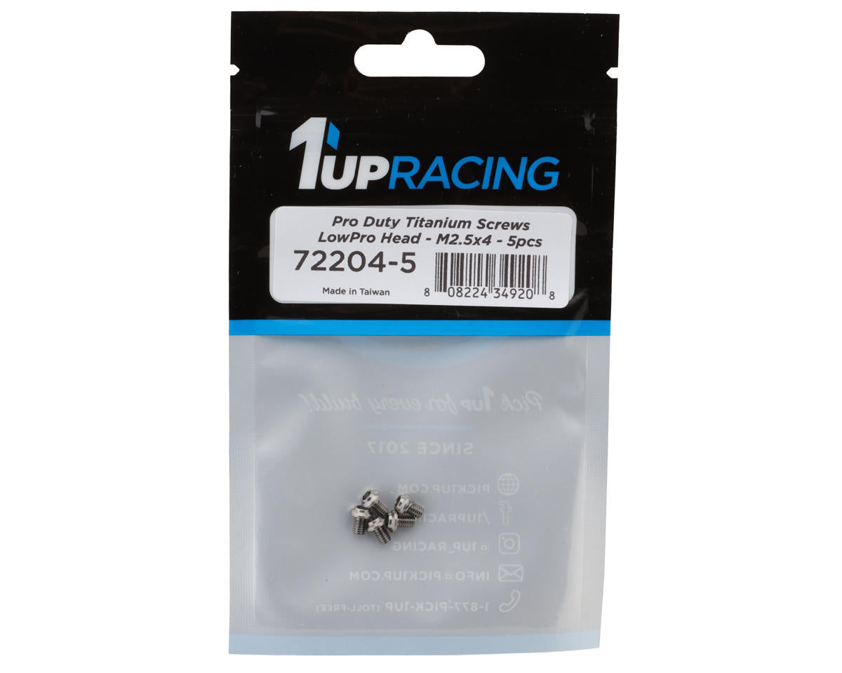 1UP Racing Titanium Pro Duty LowPro Head Screws (5) (2.5x4mm)