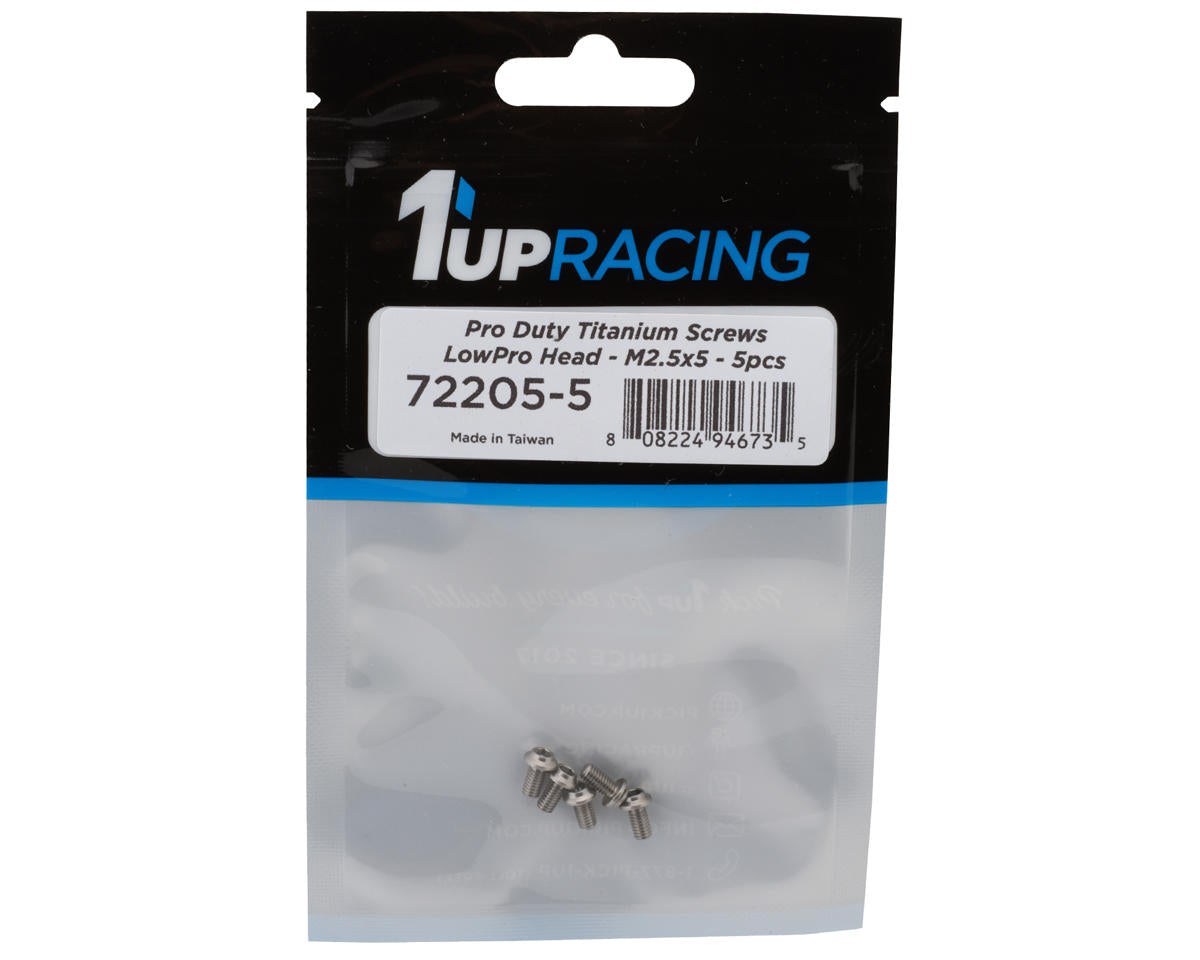 1UP Racing Titanium Pro Duty LowPro Head Screws (5) (2.5x5mm)