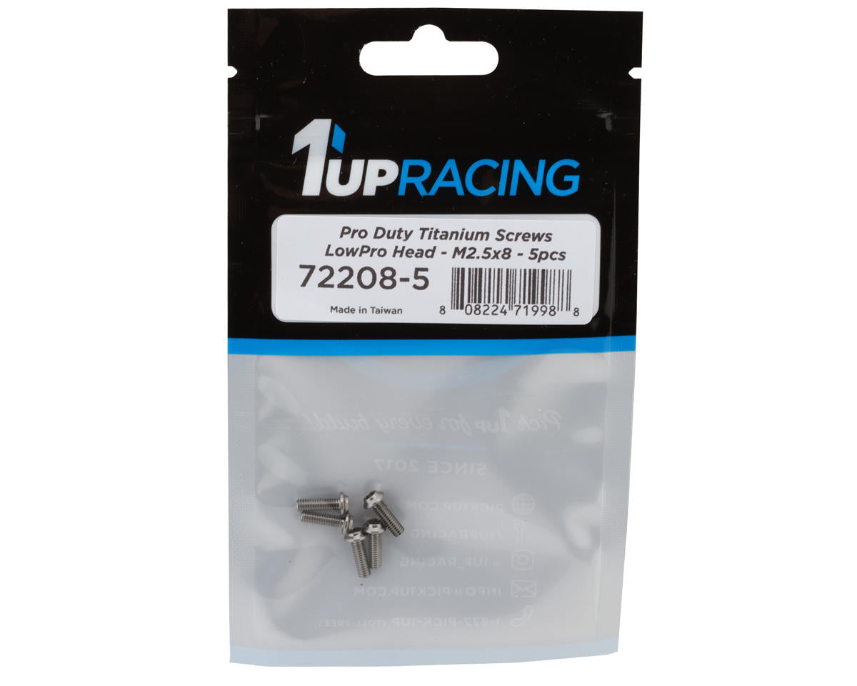 1UP Racing Titanium Pro Duty LowPro Head Screws (5) (2.5x8mm)