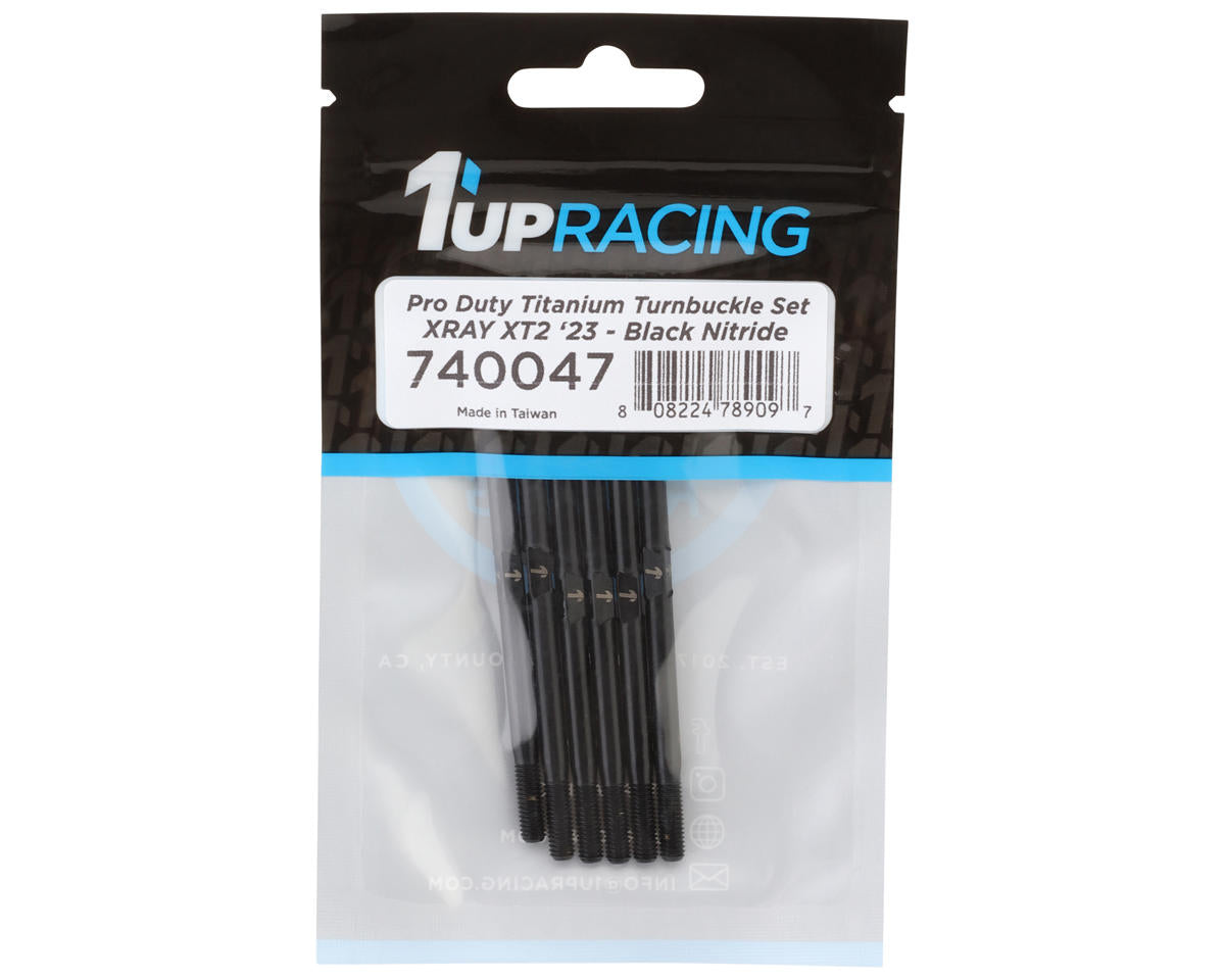 1UP Racing Xray XT2 2023 Pro Duty Titanium Turnbuckle Set (Black Nitride)