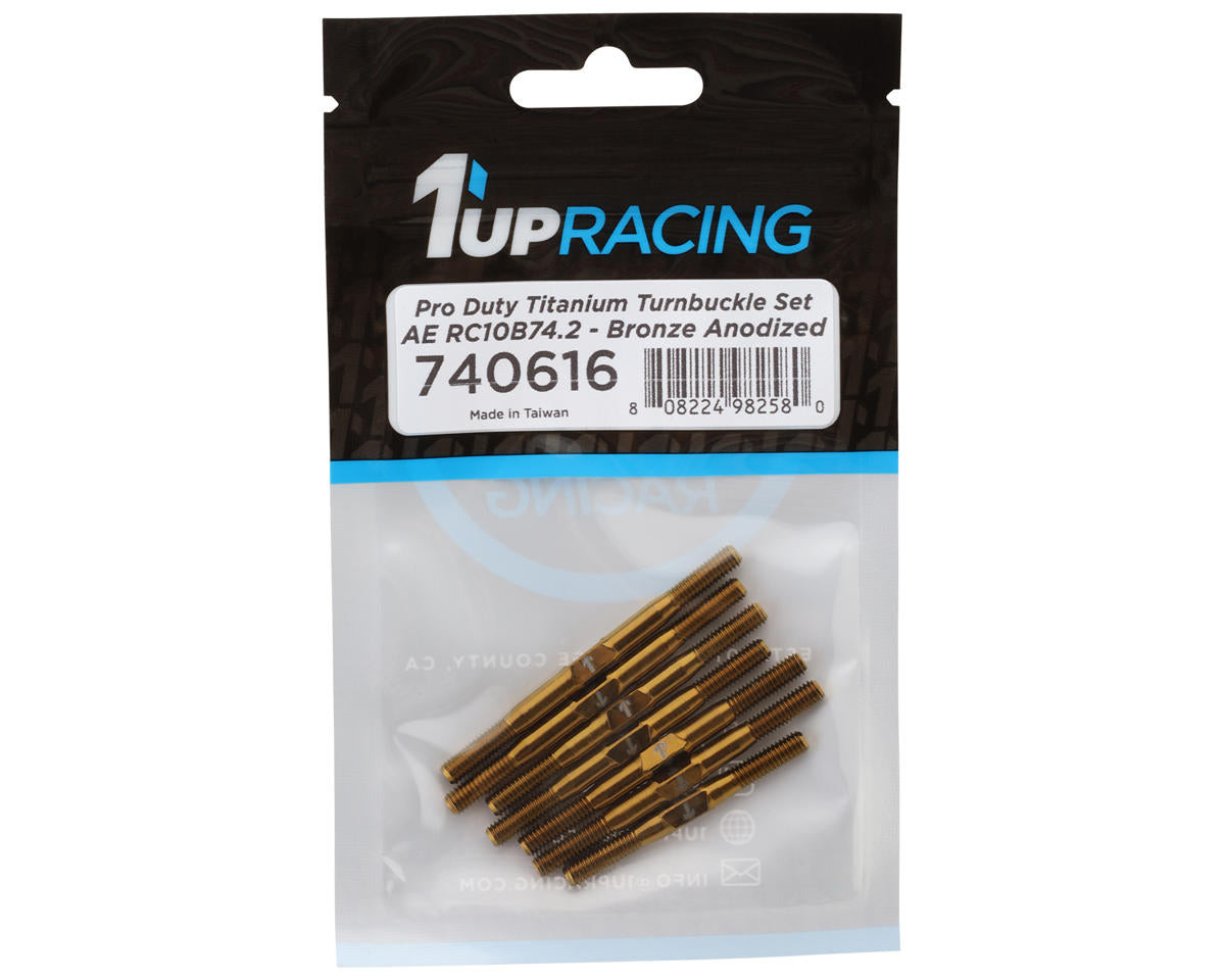1UP Racing RC10B74.2/RC10B74.2D Pro Duty Titanium Turnbuckle Set (Bronze)