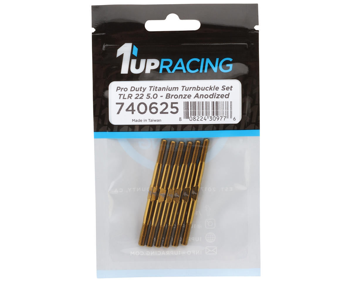 1UP Racing TLR 22 5.0 Pro Duty Titanium Turnbuckle Set (Bronze)