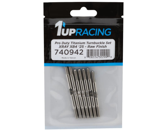 1UP Racing Xray XB4 2025 Pro Duty Titanium Turnbuckle Set (Silver)