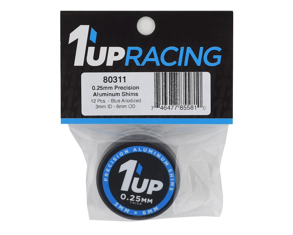 1UP Racing 3x6mm Precision Aluminum Shims (Blue) (12) (0.25mm)