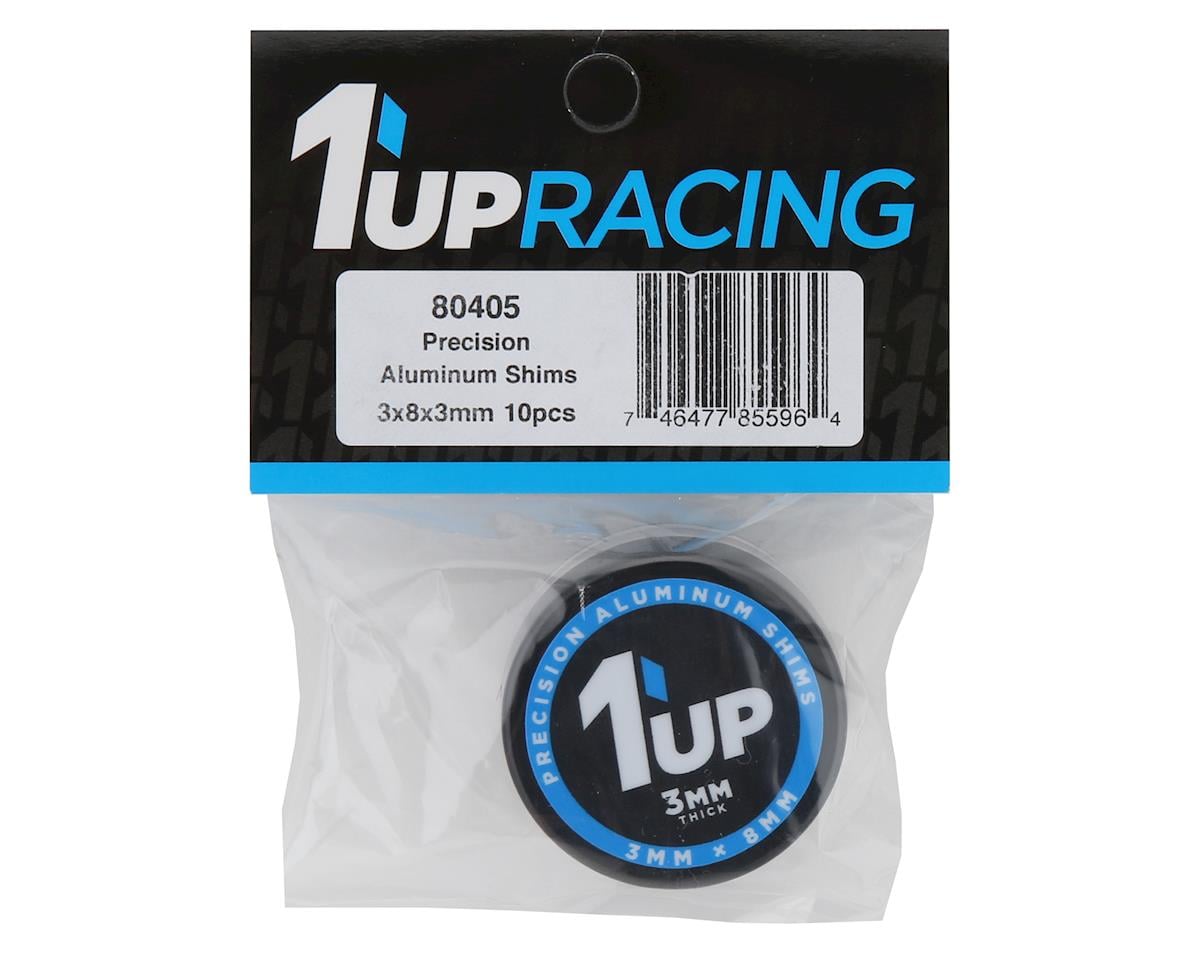 1UP Racing 3x8mm Precision Aluminum Shims (Black) (10) (3mm)