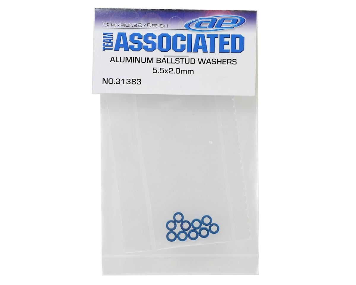 Team Associated 5.5x2.0mm Aluminum Ball Stud Washer (Blue) (10)