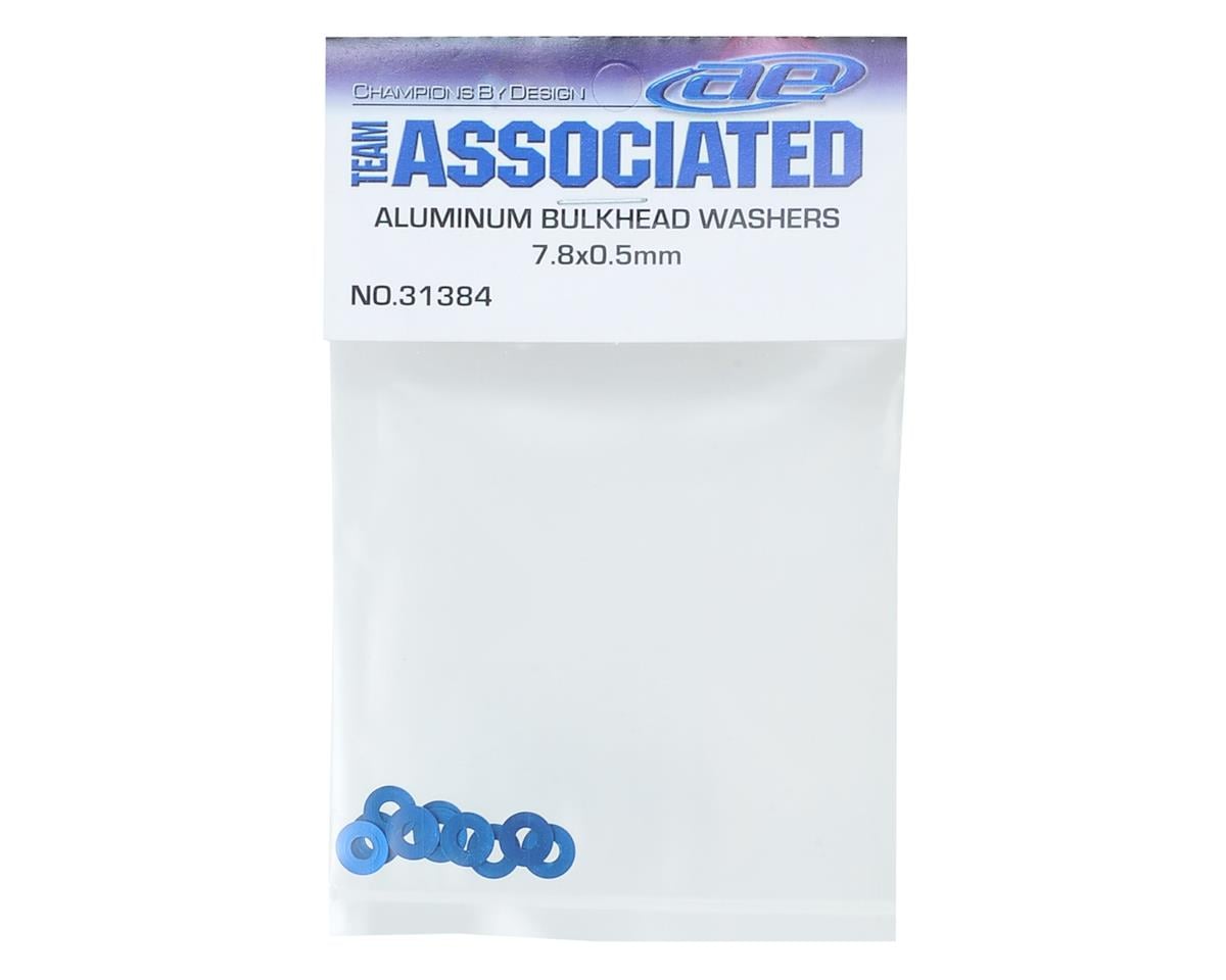Team Associated 7.8x0.5mm Aluminum Bulkhead Washer (Blue) (10)