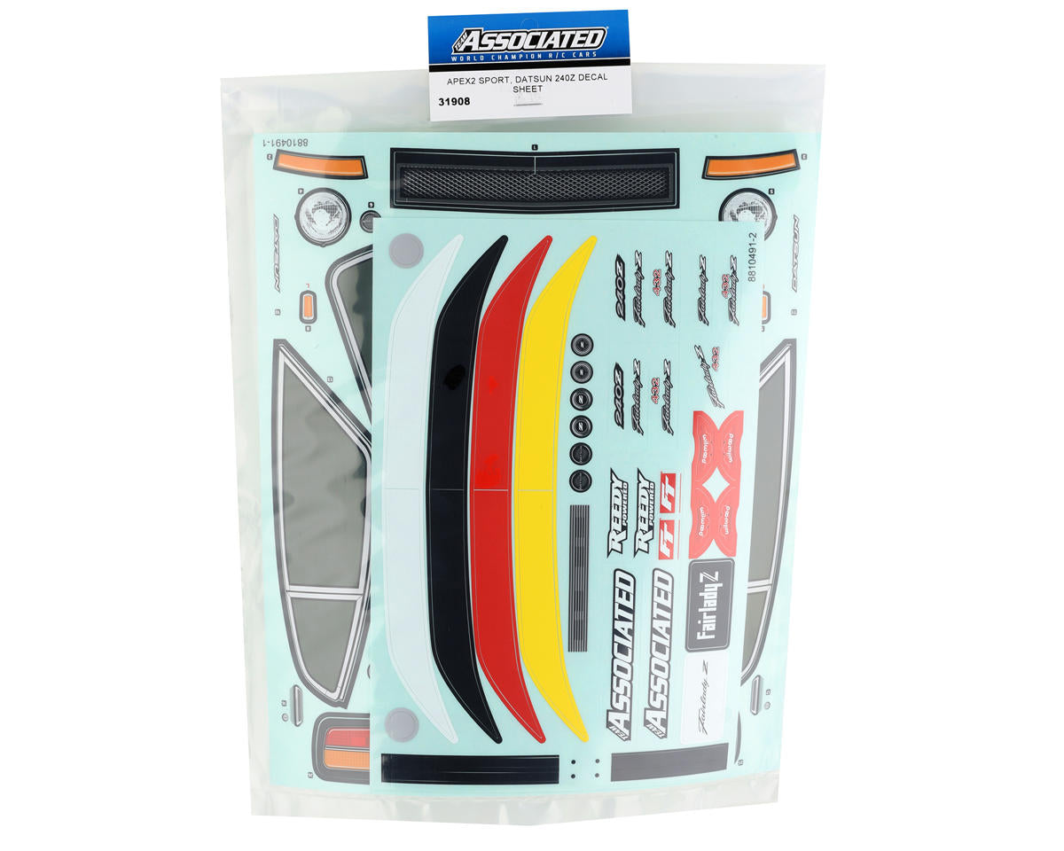 Team Associated Apex2 Sport Datsun 240Z Decal Sheet (2)