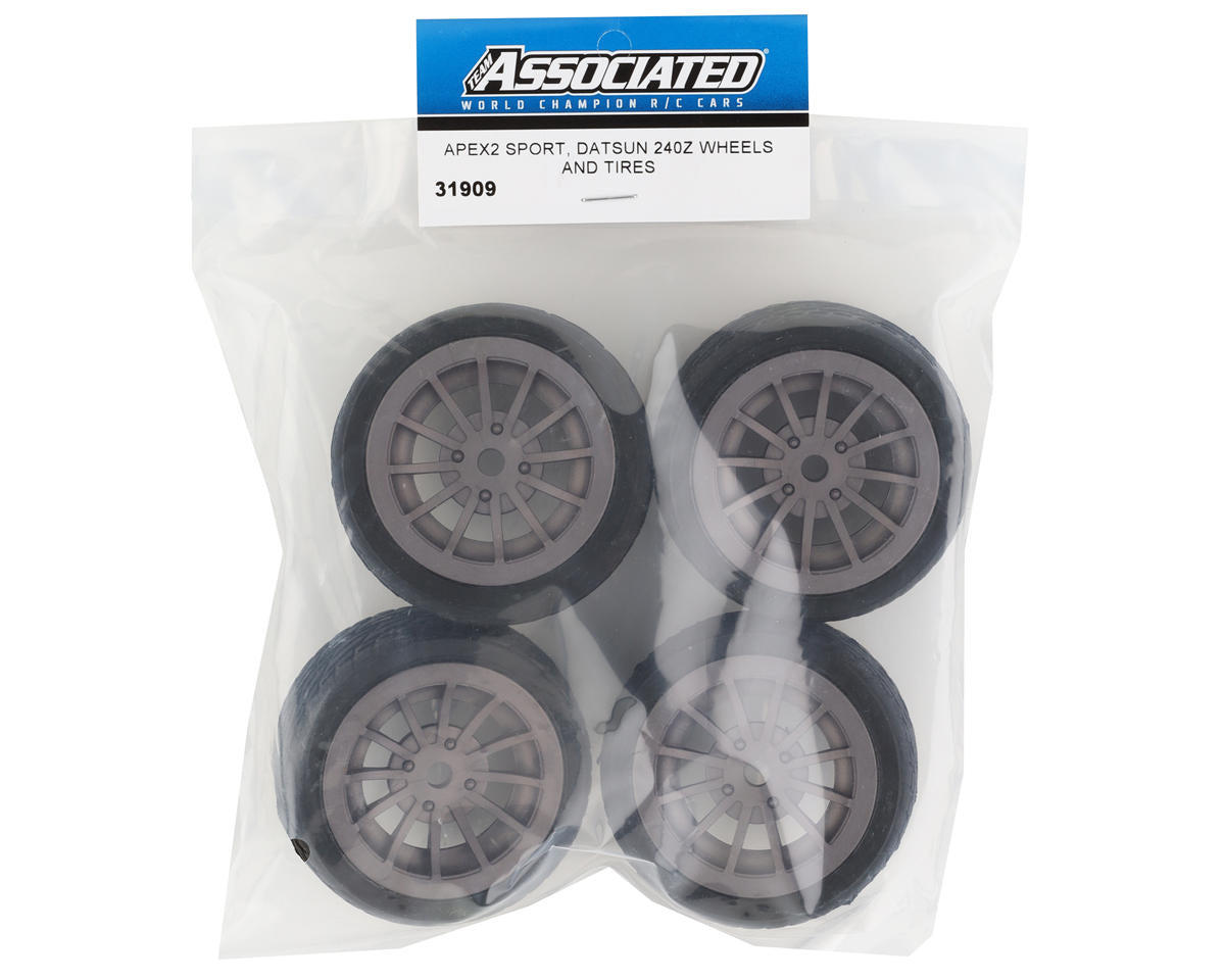 Team Associated Apex2 Sport Datsun 240Z Pre-Mounted Wheels & Tires (4)