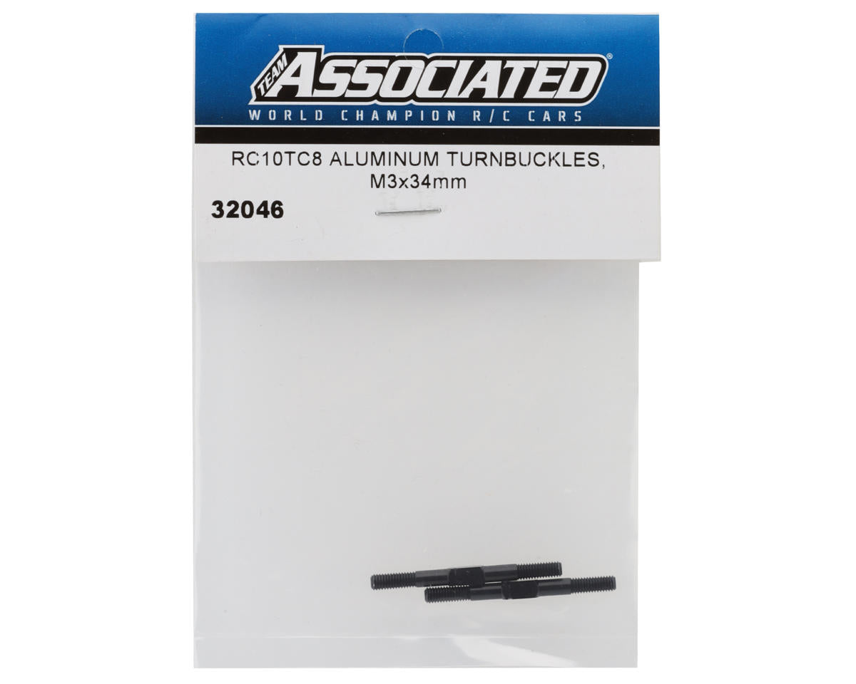 Team Associated RC10TC8 3x34mm Aluminum Turnbuckles (2)