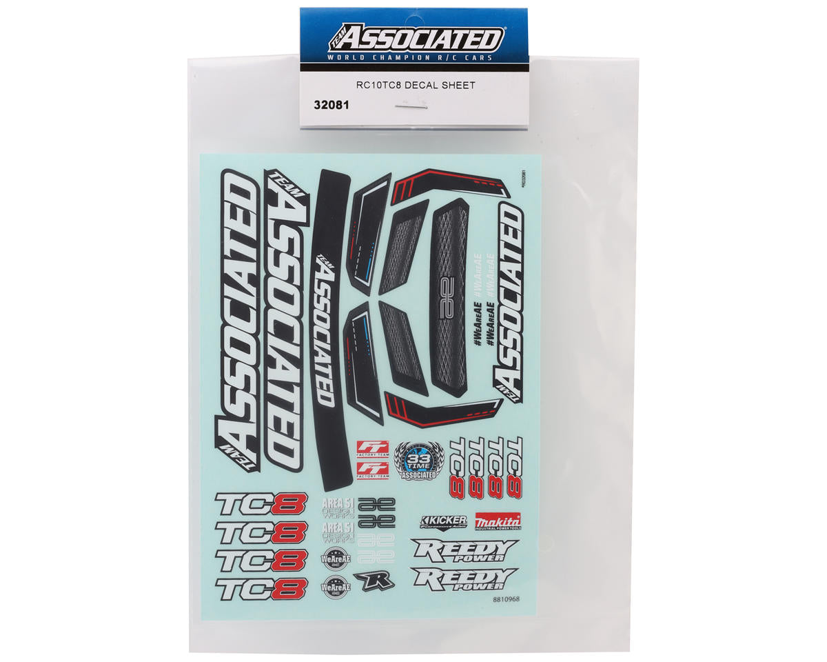 Team Associated RC10TC8 Decal Sheet