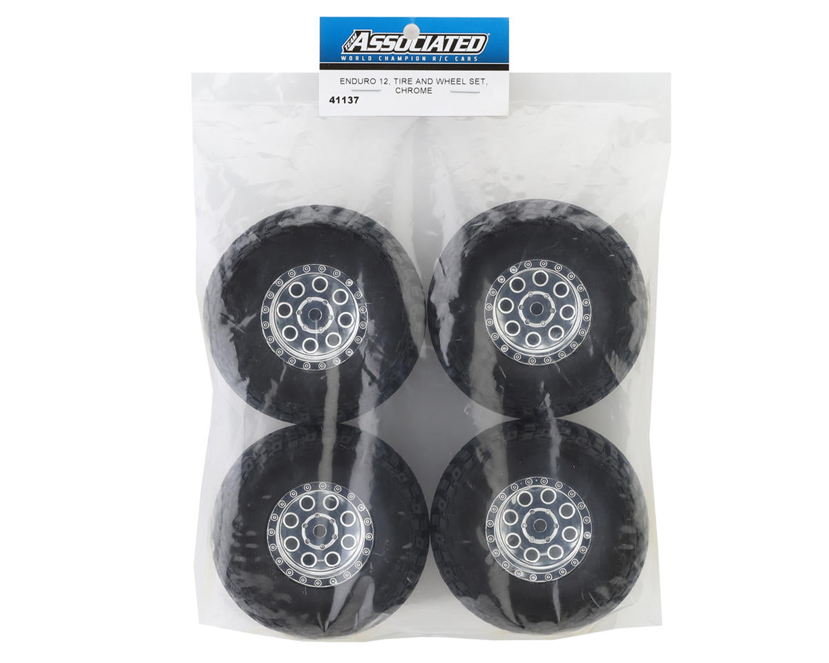 Element RC Enduro12 Pre-Mounted Tires (Chrome) (4)