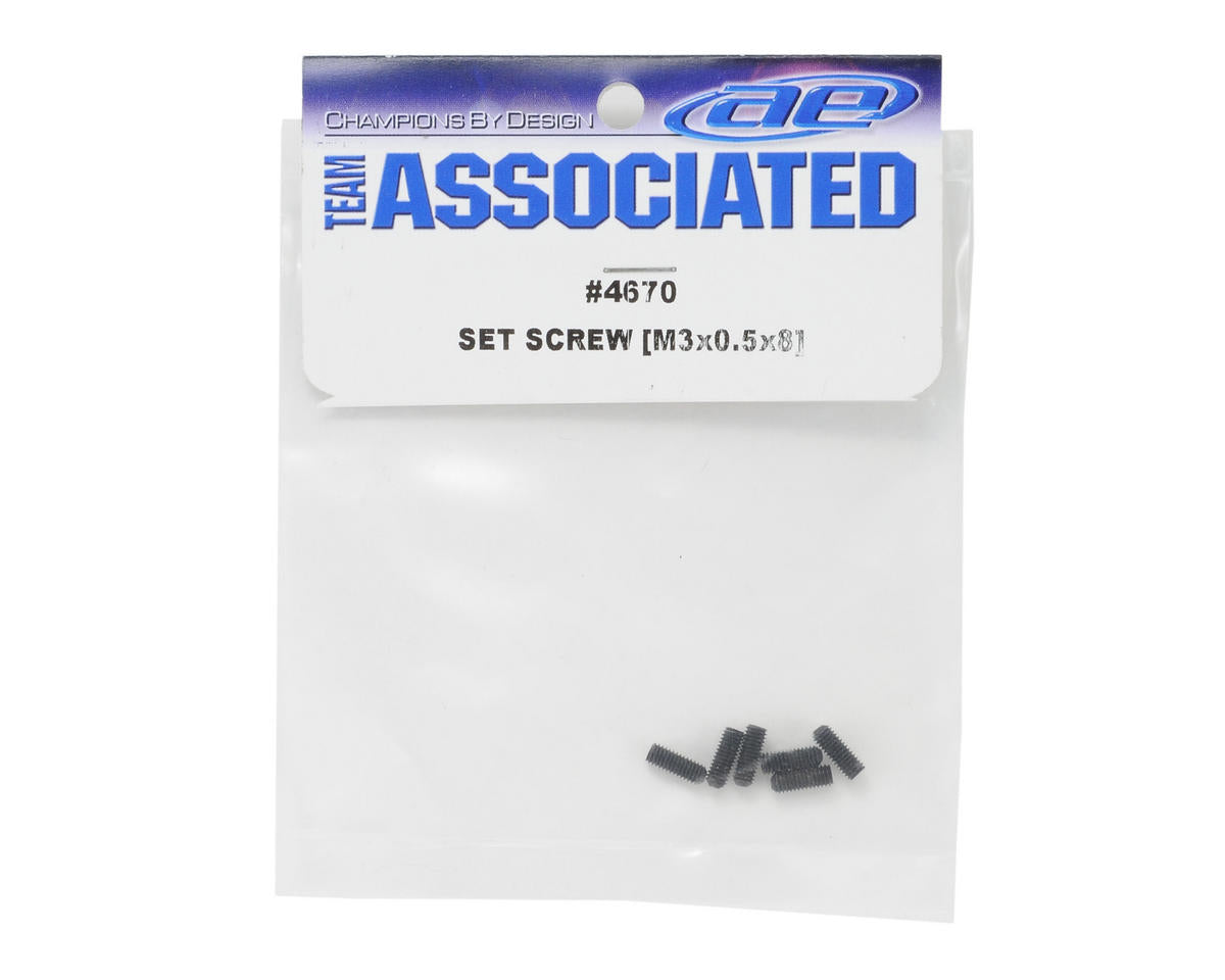 Team Associated 3x0.5x8mm Set Screw (6)