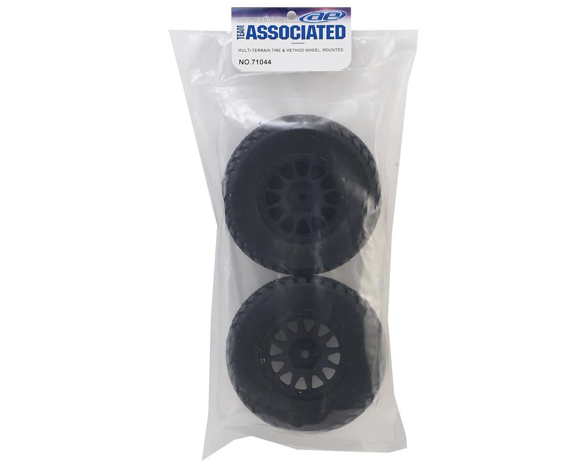 Team Associated 12mm Hex Multi-Terrain Pre-Mounted 1/10 Tires (Black) (2)