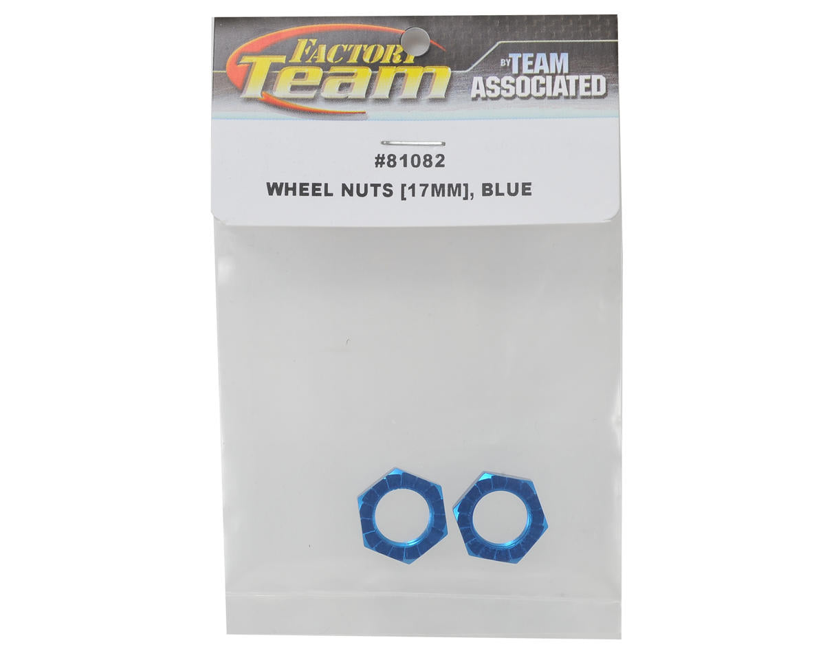 Team Associated 17mm Aluminum Serrated Wheel Hex Nut (Blue) (4)