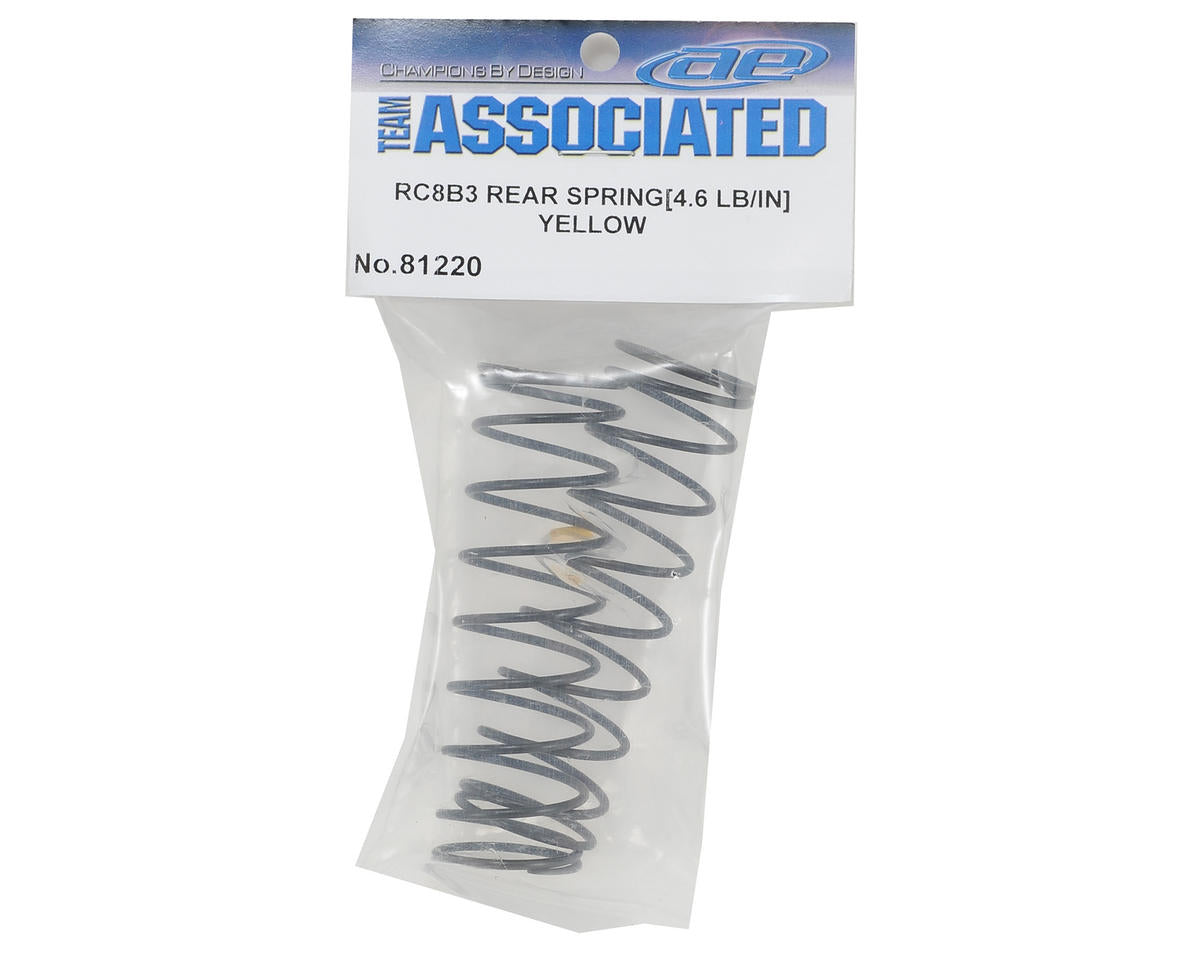 Team Associated RC8B3 Rear Shock Spring Set (Yellow - 4.6lb/in) (2)