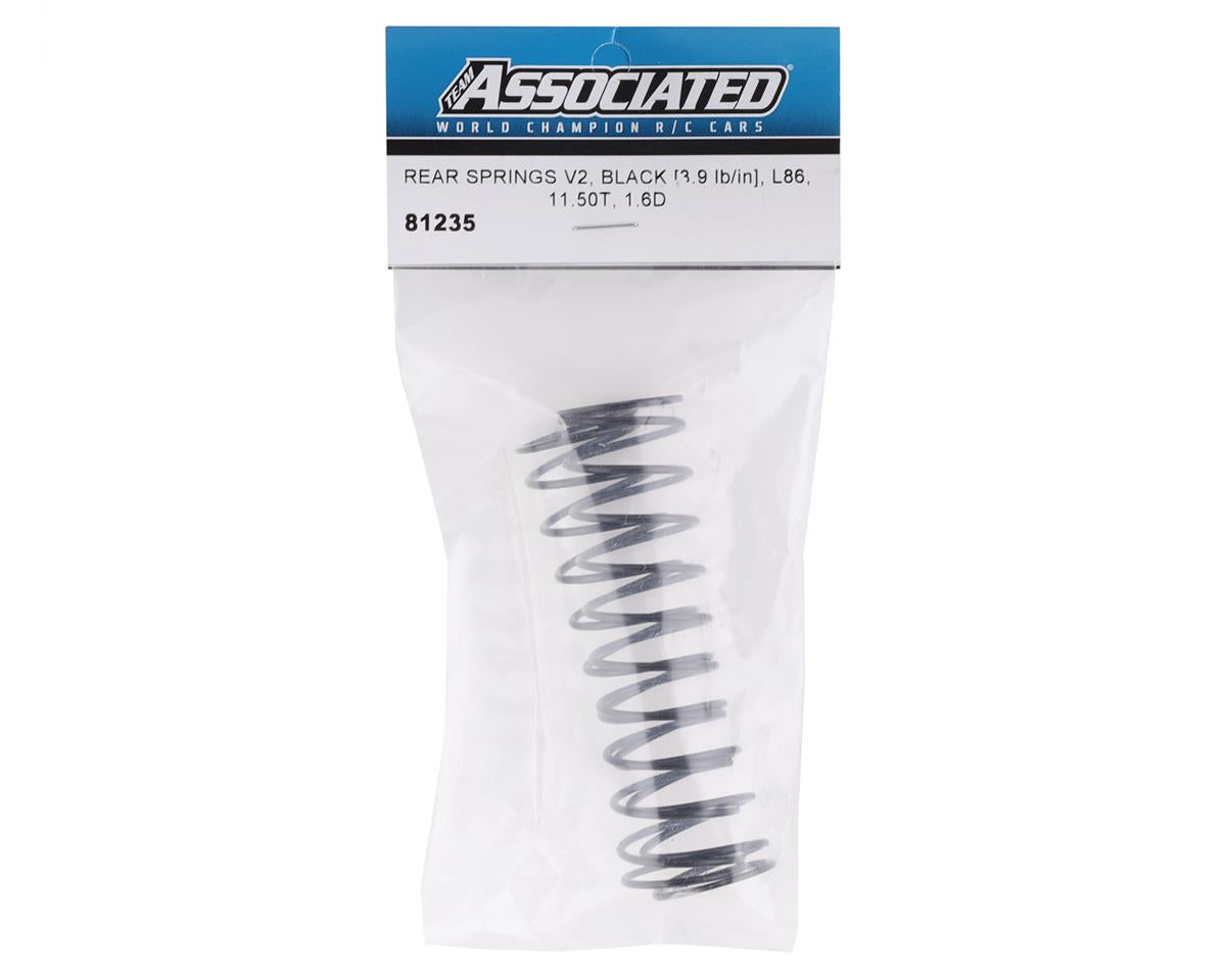 Team Associated RC8B Rear V2 Shock Spring Set (Black - 3.9lb/in) (2)