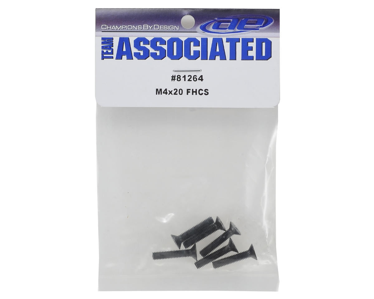 Team Associated 4x20mm Flat Head Hex Screw (6)