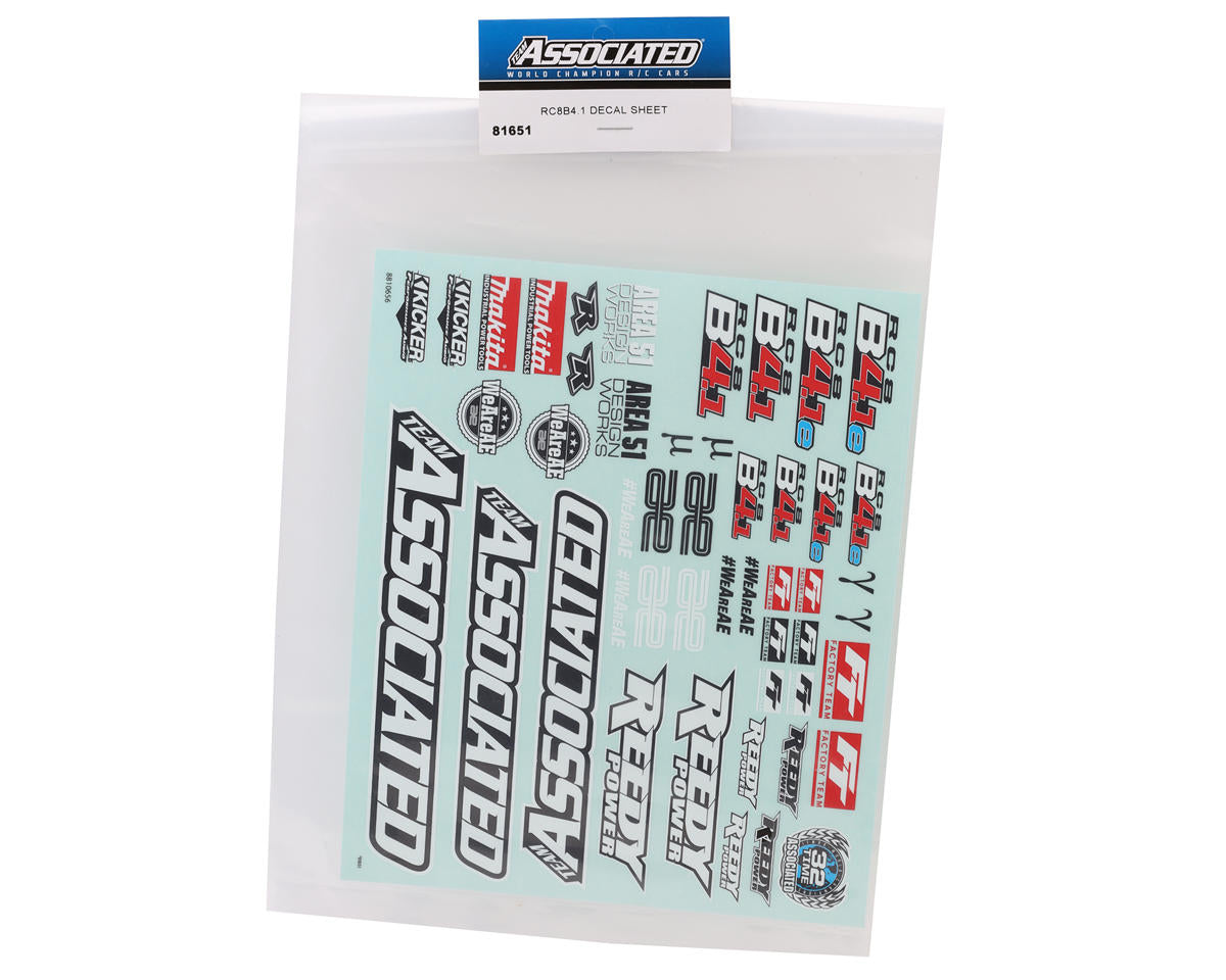 Team Associated RC8B4.1/RC8B4.1e Decal Sheet
