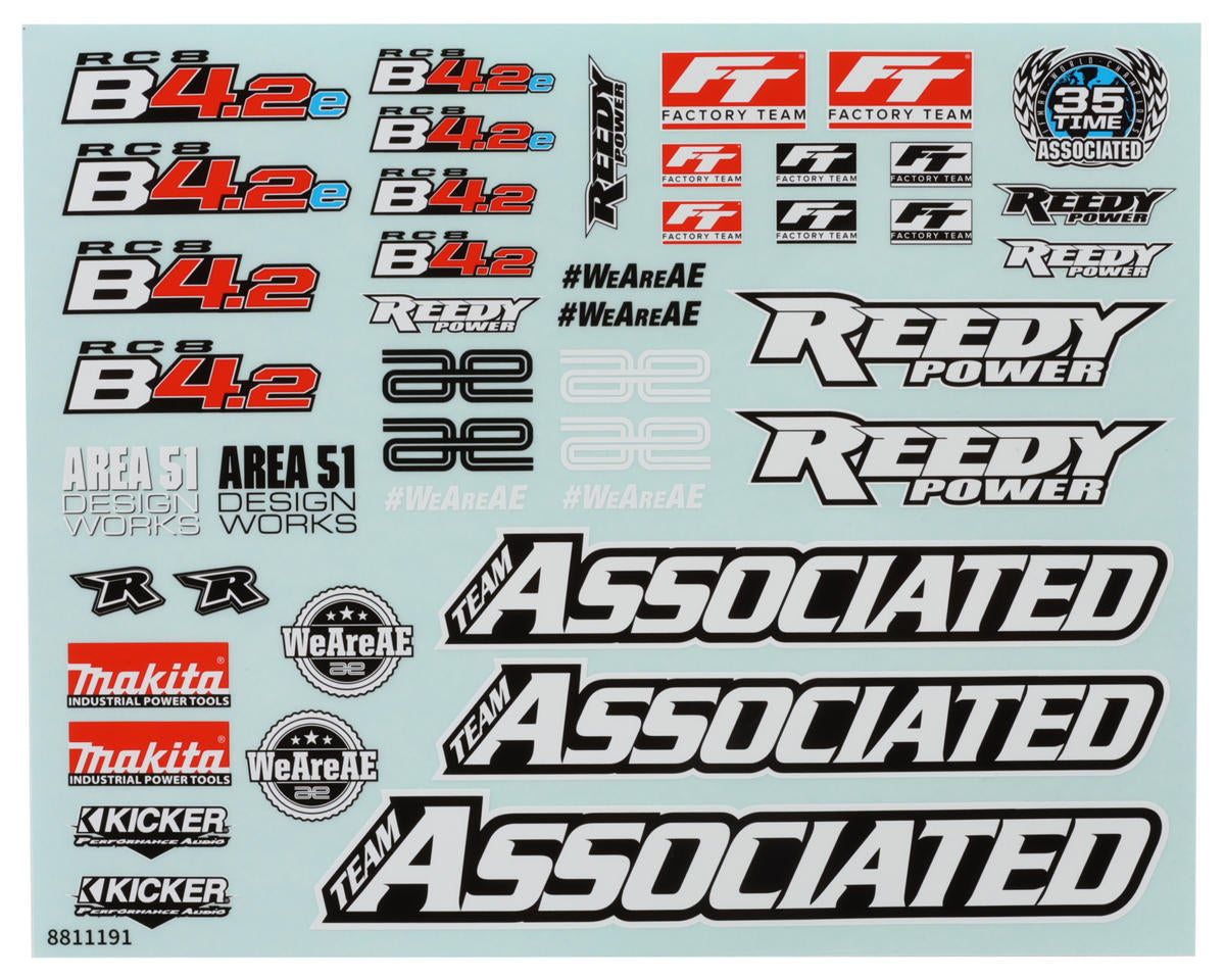 Team Associated RC8B4.2 Decal Sheet