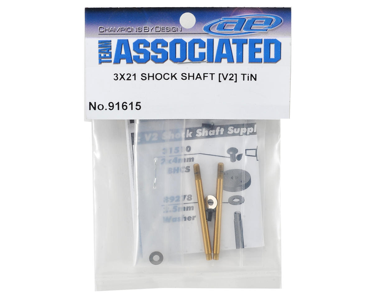 Team Associated 3x21mm V2 Ti-Nitride Screw Mount Buggy Front Shock Shaft (2)