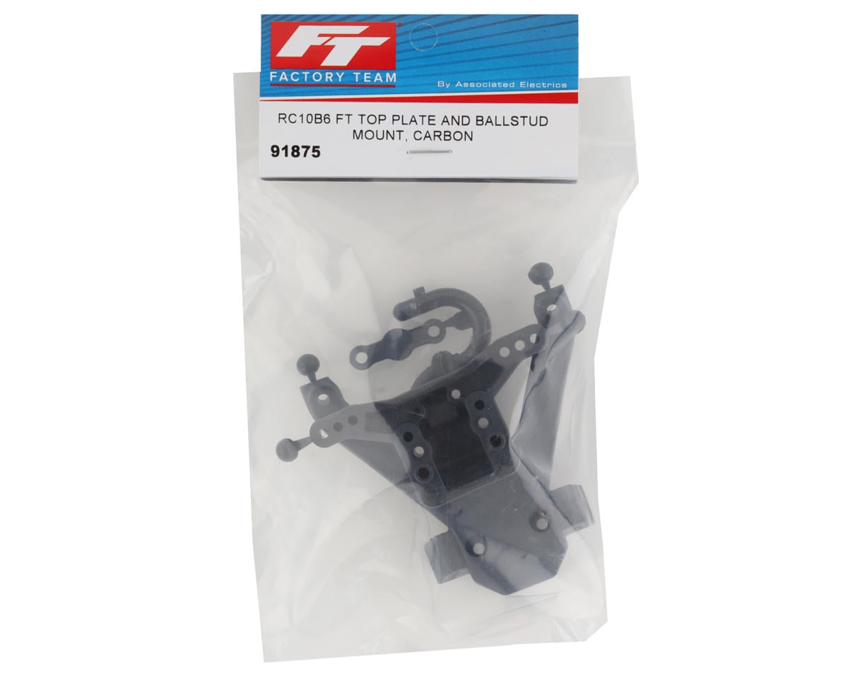 Team Associated RC10B6.3 Factory Team Front Top Plate & Ballstud Mount (Carbon)