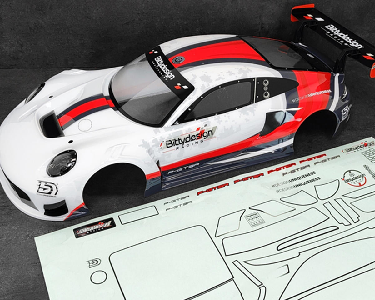 Bittydesign P-GT3R Pre-Painted 1/7 Supercar Body (White/Red)