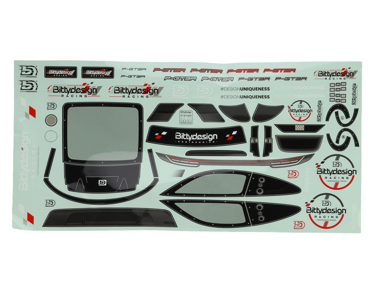 Bittydesign P-GT3R Pre-Cut 1/7 Supercar Body (Clear)