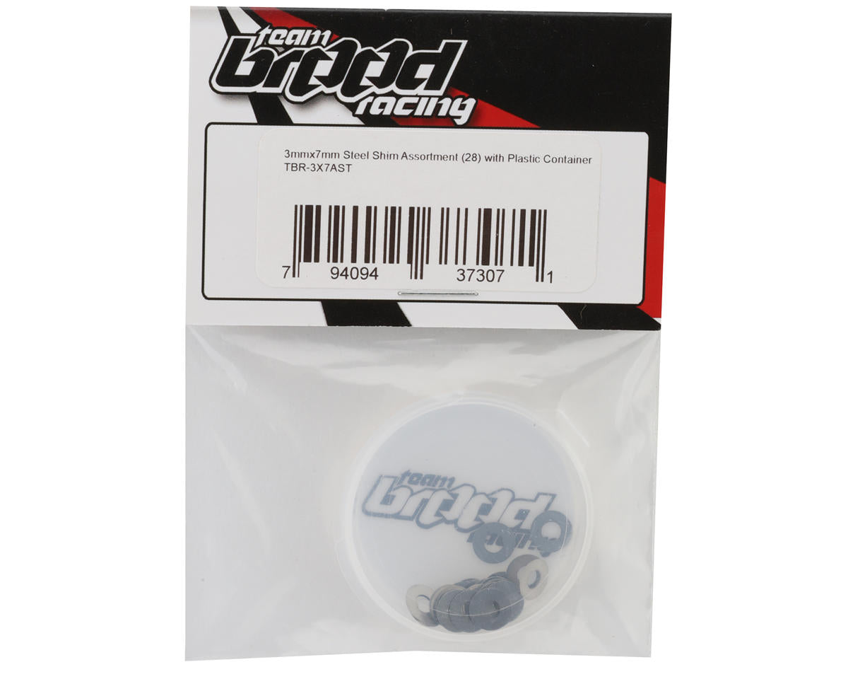 Team Brood 3x7mm Steel Shim Assortment w/Plastic Container (28)