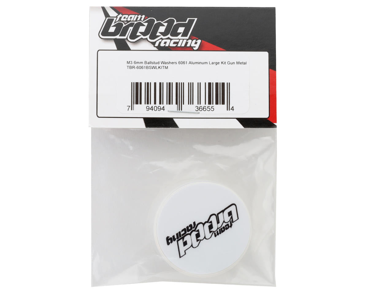 Team Brood 3x6mm 6061 Aluminum Ball Stud Washers Large Kit