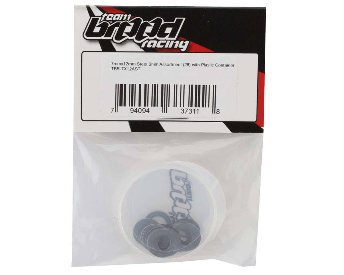 Team Brood 7x12mm Steel Shim Assortment w/Plastic Container (28)