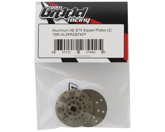 Team Brood Aluminum Drilled Slipper Plates (2) (Associated B74)