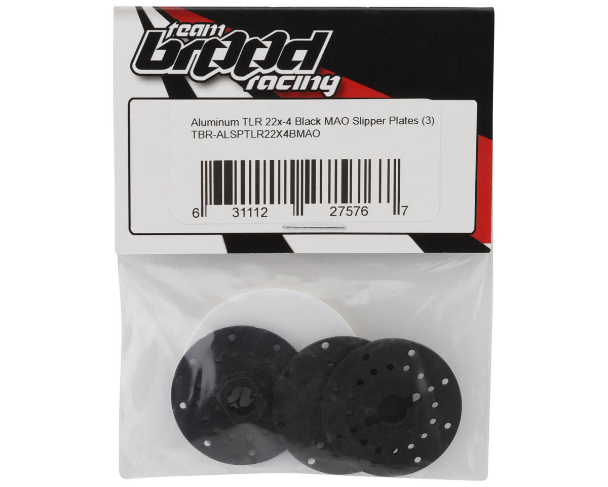 Team Brood Aluminum TLR 22x-4 Black MAO Slipper Plates (3)