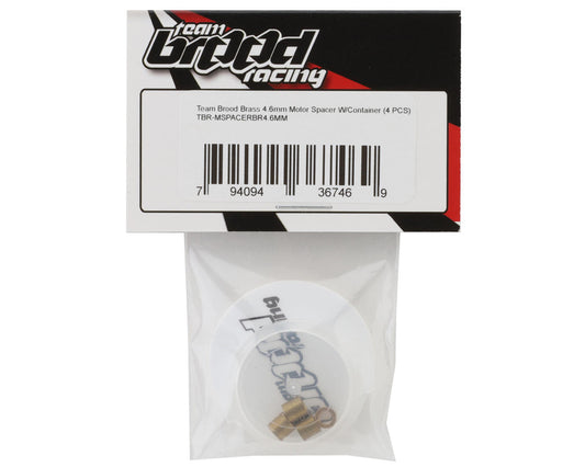 Team Brood 4.6mm Brass Motor Spacer w/Container (4)