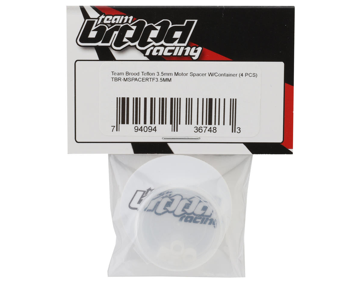 Team Brood 3.5mm Teflon Motor Spacers w/Container (4)