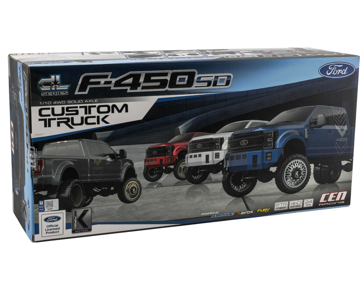 CEN Ford F450 SD KG1 Edition 1/10 RTR Custom Dually Truck (Silver Mercury)